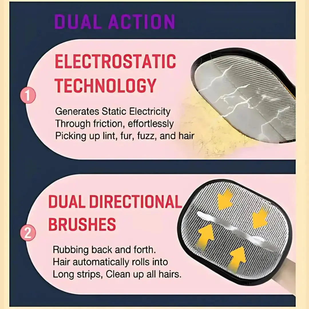 🔥 Pet Hair Removal Gloves -  Two-way brush sticky hair remover Cat hair dog hair glover Grooming Removal Cleaning