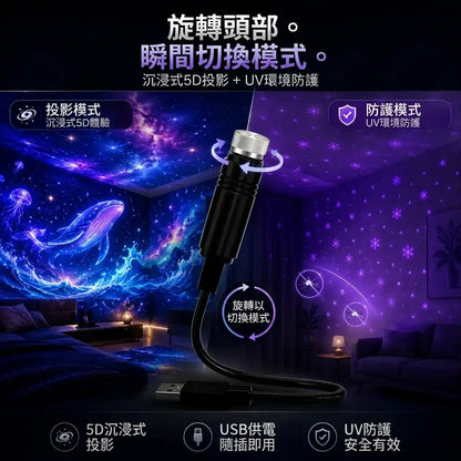 Topacme® 2合1極致沉浸式5D投影機 | 智能紫光驅蚊除菌防護機