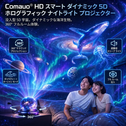 Topacme® 5D銀河ナイトライトプロジェクター｜寝室・リビング・車内を幻想空間に