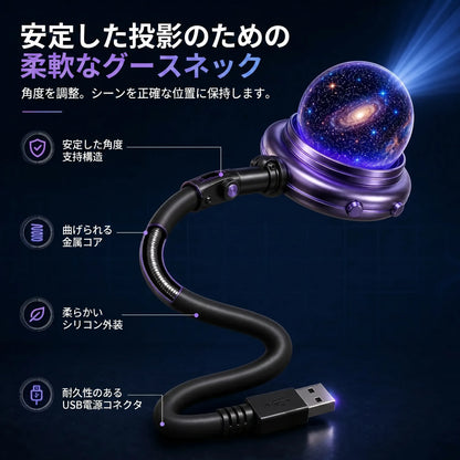 Topacme® 5D銀河ナイトライトプロジェクター｜寝室・リビング・車内を幻想空間に